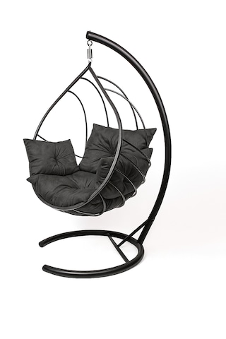 Damla Salıncak - Armut Salıncak Siyah Antrasit Minder