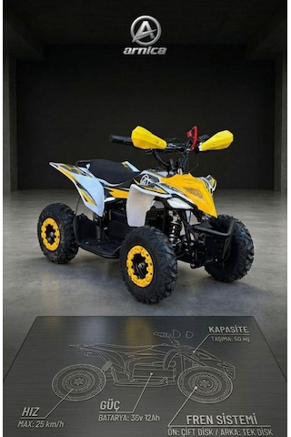 Arnica Çocuk Elektrikli Atv Sarı