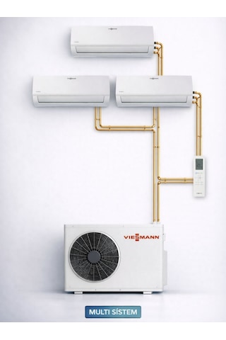 Viessmann OFAA100MFA105 35000 Btu 1 Dış + 3 İç Ünite 12000 + 12000 + 24000 Btu Multi Split Inverter Klima