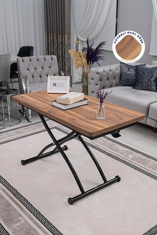 Juppo Üst Tabla Mdf Urartu Oval Köşe Alt Siyah Dışa Kıvrım