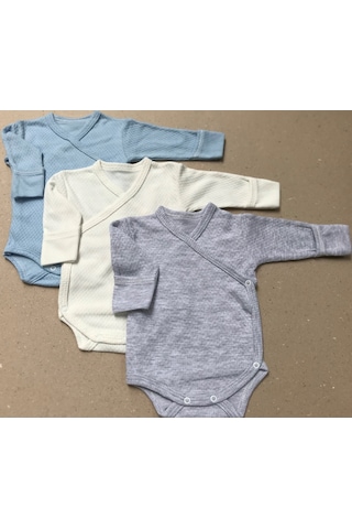 Özdemirlitekstil Bebelino Çıtçıtlı Badi Kruvaze (3'Lü Paket) (456377038) Çok Renkli