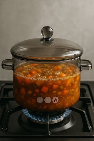 Morponi Borosilikat Cam Tencere 1.9 Lt Füme Şeffaf