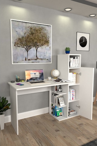 Moonlife Diamond Dolaplı Çalışma Masası Beyaz