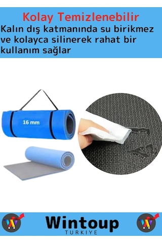 Özel Seri Su Geçirmez Taşıma Askılı Çift Taraflı Kamp Zemin Uyku Yoga Matı Yer Minderi 16mm Kalın Çok Renkli