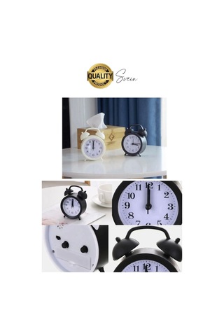 Sessiz Çalışan Yüksek Sesli Alarmlı Retro Tasarım Analog Masaüstü Çanlı Mini Çalar Saat Başucu 11 Cm