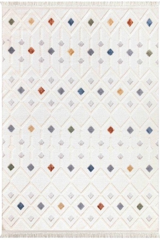 Vivaldi İndia 3018 Renkli İskandinav Serisi Salon Oturma Yatak Odası Halısı Çok Renkli