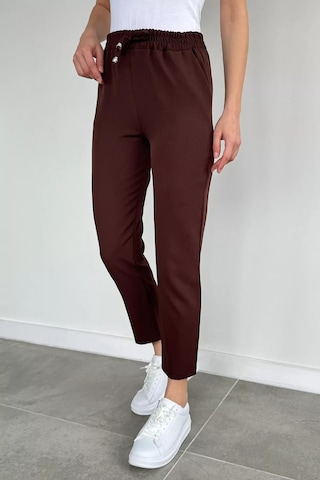 Aryena Kahve Kadın Bel Lastikli Kumaş Pantolon Kahve - 896229473 Kahve