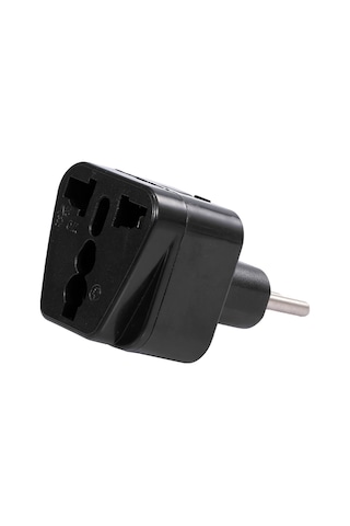 Reedark İtalya Seyahat Fiş Adaptörü - Üç Yuvarlak Pinli, Şili, Küba, Uruguay, Suriye Ve Milano İçin Uyumlu, Siyah