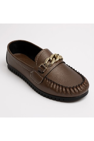 Dosa Shoes Kadın Babet Taba Zincir Tokalı Hafif Rahat Taban Şık Günlük Ayakkabı Bakır