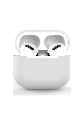 Ally Apple Uyumlu AirPods 3 için Ultra İnce Koruma Silikon Kulaklık Kılıfı Beyaz