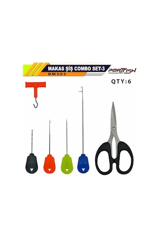 Portfish Boili Makas Şiş 6 Lı Combo Set