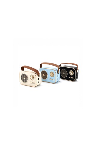 Platoon Pl-4641 Hoparlör Ve Speaker Dc 5v Işıklı Wireless Usb Şarjlı Renkli Kasa Bronz Çerçeve Tf