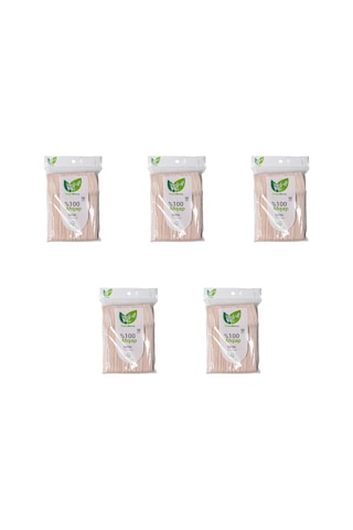 Roll-up Doğaya Dönüş Ekolojik Doğal Doğa Dostu %100 Ahşap Çatal - 16 Cm. - 50'li 5 Paket Kahverengi