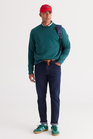 AC&Co / Altınyıldız Classics Erkek Koyu Yesıl Standart Fit Normal Kesim İçi Polarlı Bisiklet Yaka Sweatshirt Koyu Yeşil