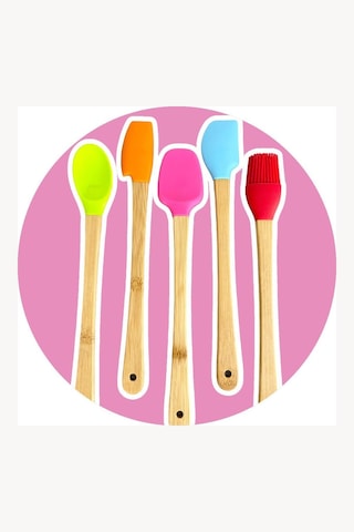 Bella 5 Li Mini Bambu Spatula Seti Silikon Çok Renkli Diğer