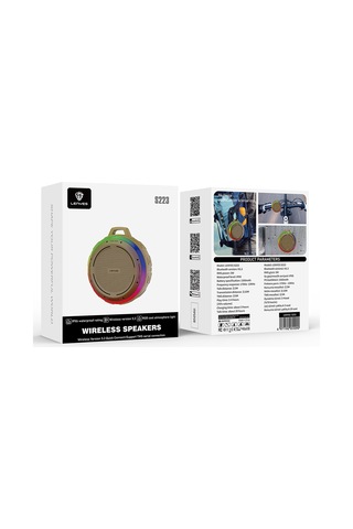 Lenyes S223 Rgb Işıklı Askı Aparatlı Mini Bluetooth Speaker Hoparlör V5.3 Sarı