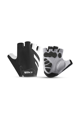 Vılıco A0066v 1 Çift Bisiklet Spor Balıkçılık Eldiven Şok Emici Kaymaz Yarım Parmak Eldiven