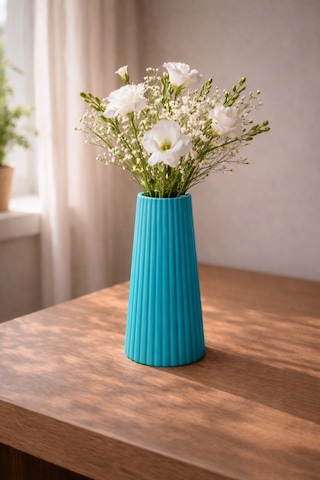 Modern Beyaz Vazo Güne Sade Bir Başlangıç 17.8 7.7 Cm Turkuaz
