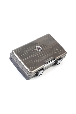 Conquistador Gunmetal Siyah 10 Kapasite Seyahat Humidor Puro Kutusu Cnq-009