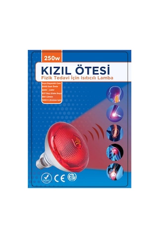 250w Kızılötesi İnfrared Isıtıcılı Fizik Lambası Kırmızı Işık E27 Kalın Duy Diğer
