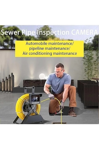 Profosyonel Ekranlı Kameralı 30 Metre Fiber Kablo Yılan Endoskop Kameralı Hafıza Kart Girişli Kuyu, Sondaj, Kanalizyasyon Kamerası 8 Mm 4.3 Inc