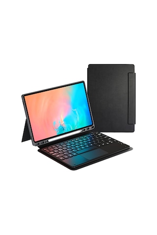 Galaxy Uyumlu Tab S11 Ultra Mkst Border Keyboard Bluetooh Bağlantılı Standlı Klavyeli Tablet Kılıfı - Siyah Klavyeli Kılıf