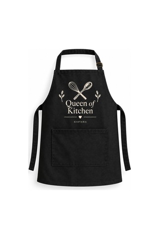 Queen Of Kitchen Unisex Mutfak Önlüğü Siyah