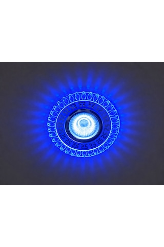 2 Adet Noas Yl65 1757 Flora Led Çerçeveli 4000k + Mavi Yuvarlak Kristal Cam Spot Beyaz