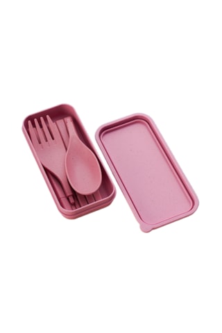 Çocuk Taşınabilir Sofra Takımı Üç Parçalı Set-pembe Pembe