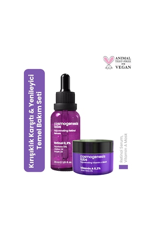 Cosmogenesis Labs Cosmogenesis Labs Kırışıklık Karşıtı ve Yenileyici Temel Cilt Bakım Seti Vegan