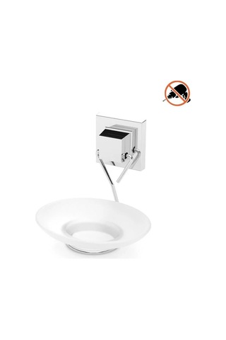 Tekno Tel Ef-266 Krom Cam Sabunluk Yapışkanlı/vidalı Deliksiz Metal Banyo Organizeri Krom