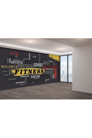 Spor Salonları Için Yazılı Duvar Kağıdı (448940487)