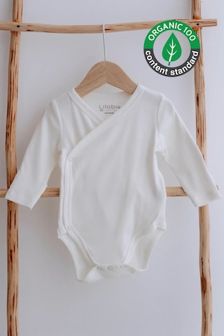 Lilabio %100 Pamuk Kendinden Eldivenli Uzun Kollu Kaşkorse Kimono Bebek Body Ekru