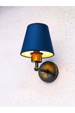 Shimmer Duvar Apliği Eskitme Gold Koyu Mavi Başlıklı Koyu Mavi