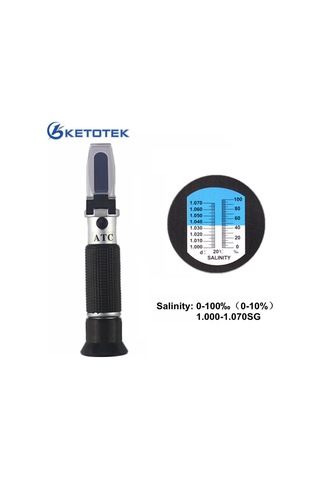 Optik Salometre Tuzluluk Refraktometre Ölçer Deniz Su Ürünleri Gıdası İçin% 0-10 1.000-1.070sg