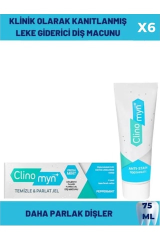 Clinomyn Temizle & Parlat Jel Diş Macunu 6 x 75 ML