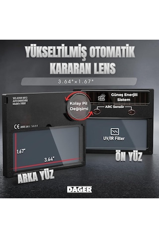 Merde Otomatik Kararan Colormatik Kaynak Maskesi Ayarlanabilir Kararma Seviyesi, Geniş Görüş, Profesyonel Tıg Mı