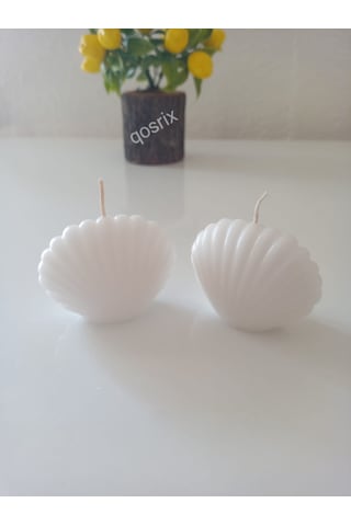 2'li Beyaz Mini Istiridye Deniz Kabuğu 1. Kalite Soya Doğal Mum