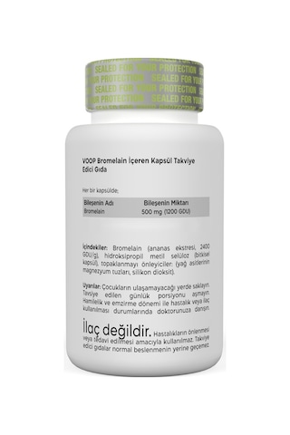 Voop Bromelain 500 MG Ananas 30 Bitkisel Kapsül