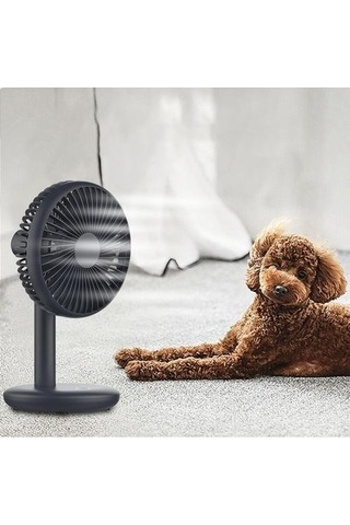 Masaüstü Fan 2000 Mah Pil Kapasitesi Usb Şarj Masası Süper Sessiz Dizüstü Soğutucu Masaüstü Fan 4 Hız Soğutma Araçları Xdefop Siyah