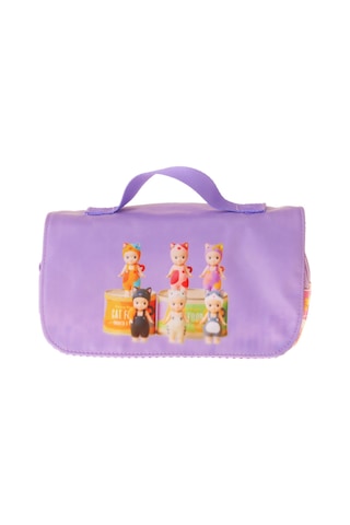 Kaukko Kids Taşıma Askılı Kız Çocuk Cat Life Baskılı Şık Kalem Çantası Mor - Krem - L5315