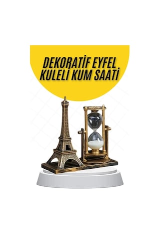 Bay Dekoratif Eyfel Kulesi Ve Kum Saati Vintage Tarzı Masa Süsü Biblo Najmaddin Standart 88470485