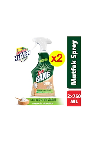 Cillit Bang Doğal Güç Mutfak Temizleyici %100 Yağ ve Kir Sökücü Karbonatlı Sprey 2 x 750 ML