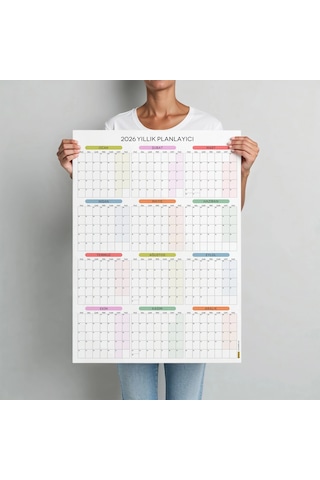 2027 Yıllık Planlayıcı Duvar Takvimi, Aylık Planlayıcı Takvim, Pastel Renkler