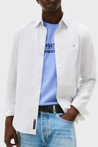 Tommy Hilfiger Çizgili % 100 Pamuk Slim Fit Uzun Kollu Gömlek Erkek Gömlek Dm0dm20668 C5x Mavi MAVİ