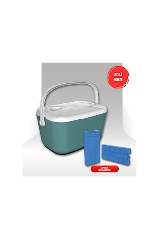Buzluk Termos Set-30 Lt Buzzy Buzluk Termos 1178 Cooler Box + 2 Adet K-250 Buz Aküsü Turkuaz