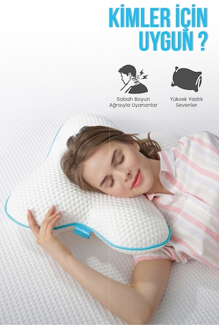 Viscofoam Kelebek Boyun Destekli Ortopedik Yastık Visco Yastık 55x46x13cm