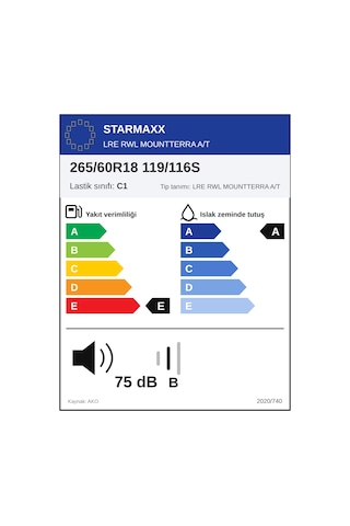 Starmaxx 265/60 R18 119/116S Lre Rwl Mountterra A/T Yaz Lastiği 2026