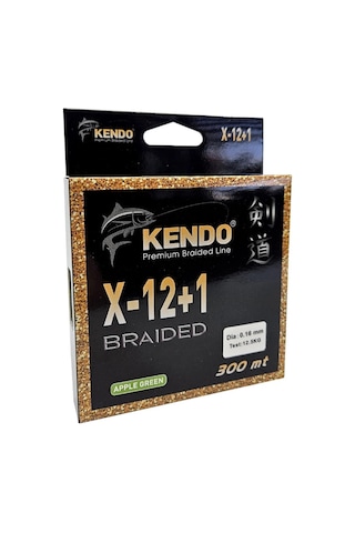 Kendo X-12+1 Braided 300m Apple Green Örgü İp 0,25mm