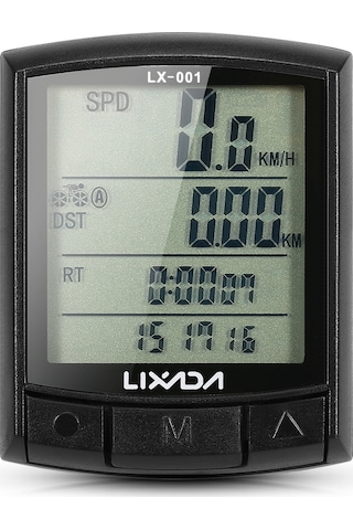 Lixada-bisiklet Bisiklet Bilgisayar Bisiklet Kilometre-kablolu Yb19733-2 Siyah